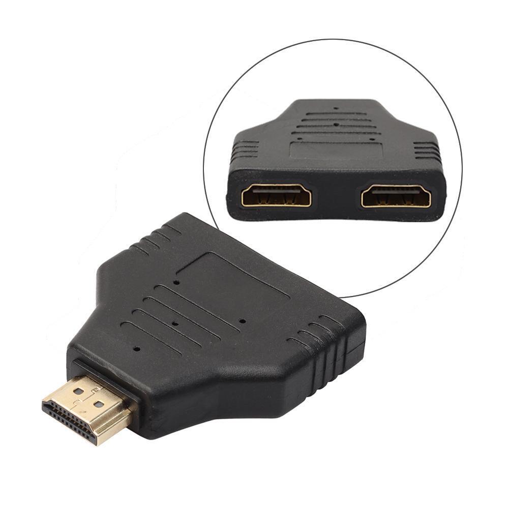 Portable 1080P HDMI-compatible Male to 2 Female 1 In 2 Out Splitter Adapter