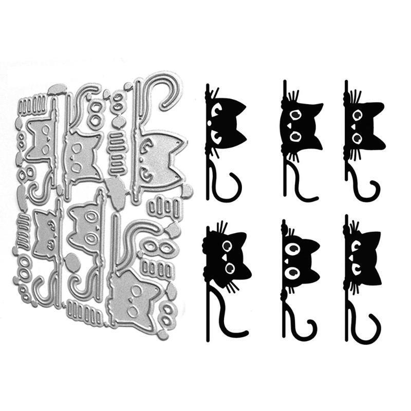 Cute Cat Shape Frame Carbon Steel Cutting Dies DIY Scrapbooking Photo Album