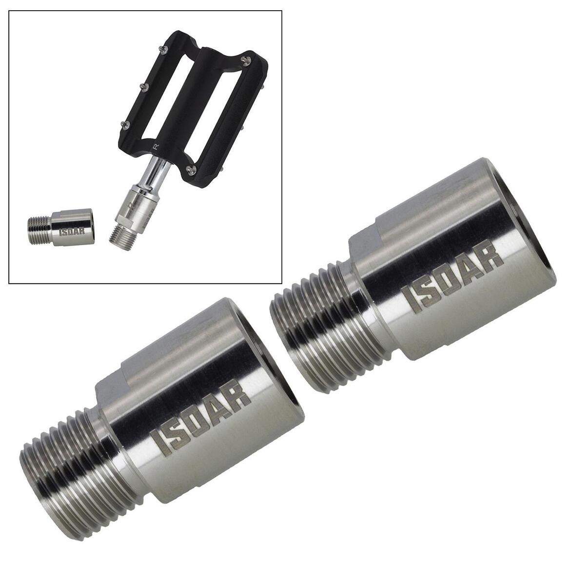 AYAMOO 2Pcs Bike Pedal Extenders Adapter Fit for 9/16'' Thread 20mm Bike Part