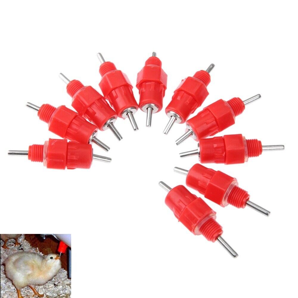 10 PCS Animal Duck Chicken Water Nipple Steel Ball Automatic Dispenser Screw