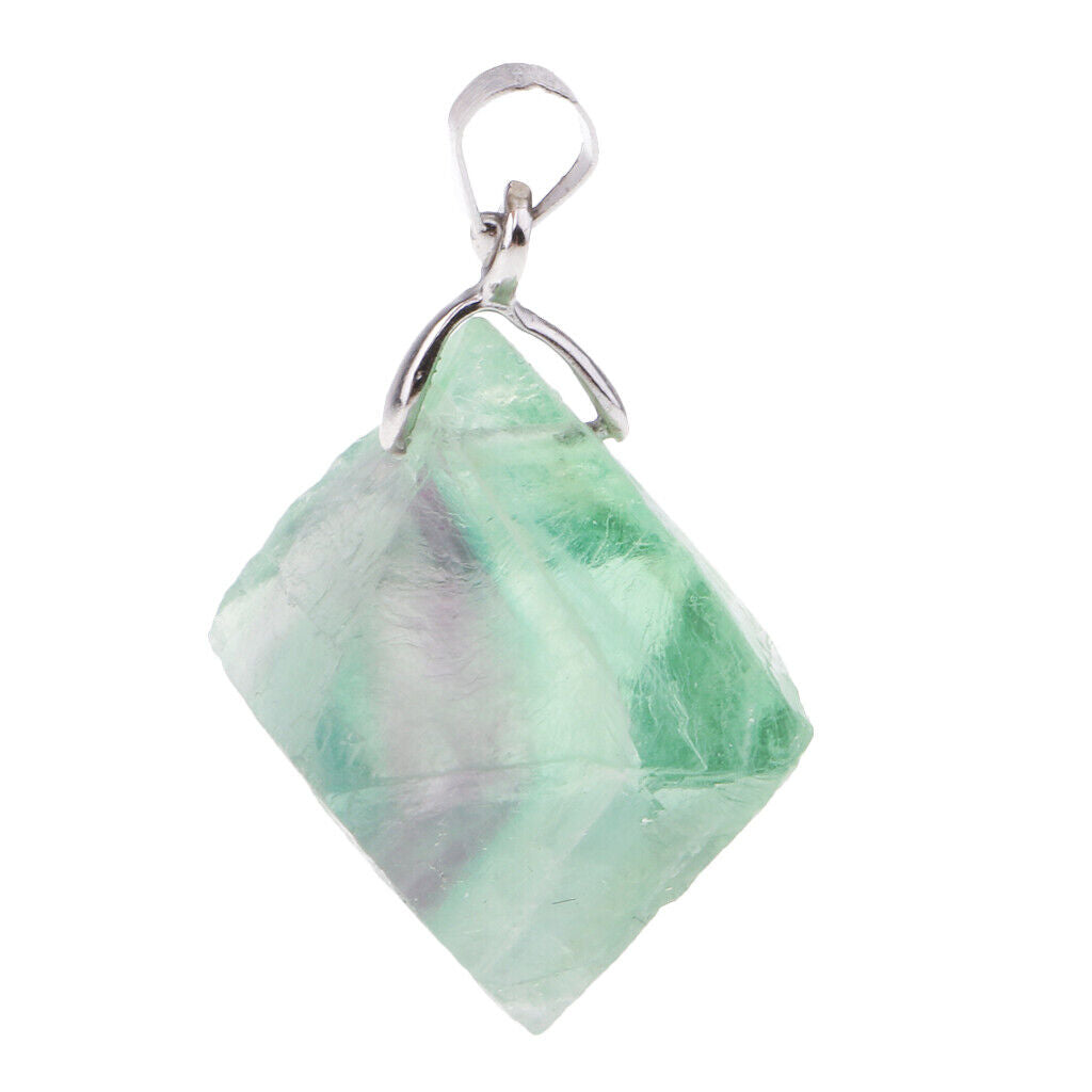 Octahedral Fluorite Pendant Necklace   Jewelry Necklace