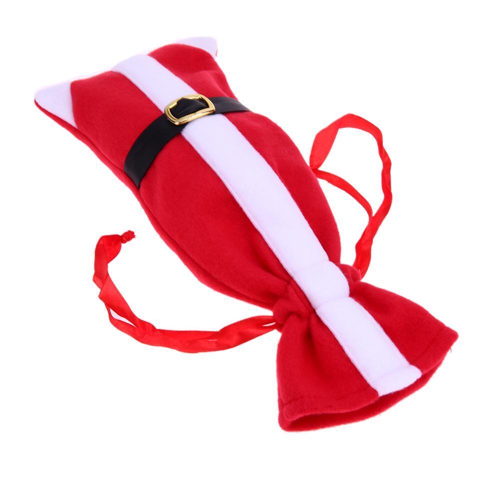 1pc Christmas Non-woven Belt Buckle Wine Bottle Cover Bag Party Table Decor