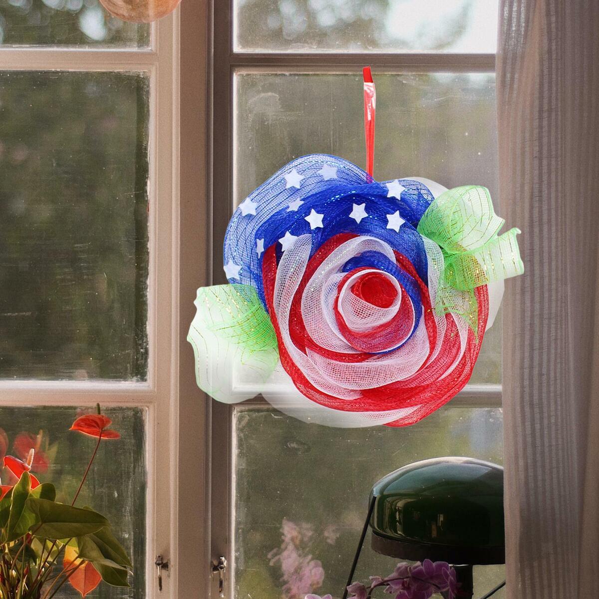 Floral Independence Day Wreath Gifts Hanging Garland for Farmhouse Decor