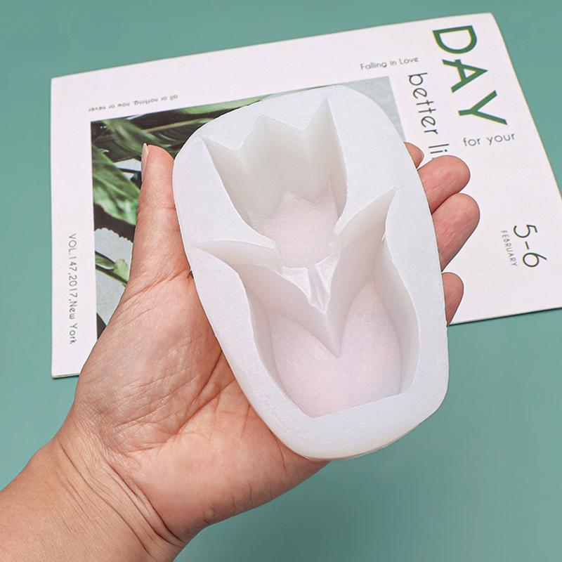 Cute Tulip Flower Shape Candle Mold ood Grade Silicone Mold Easy to Demold