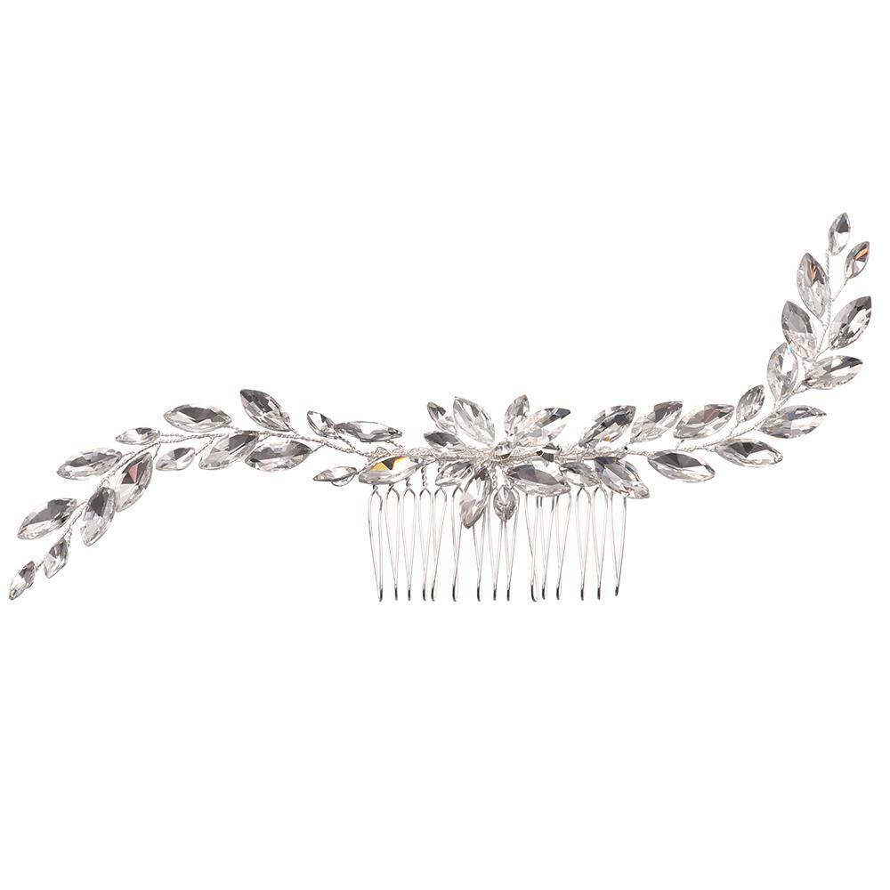 Crown Hair Combs Leaf Crystal Tiara Bridal Hair Ornaments Flower Hair Pin