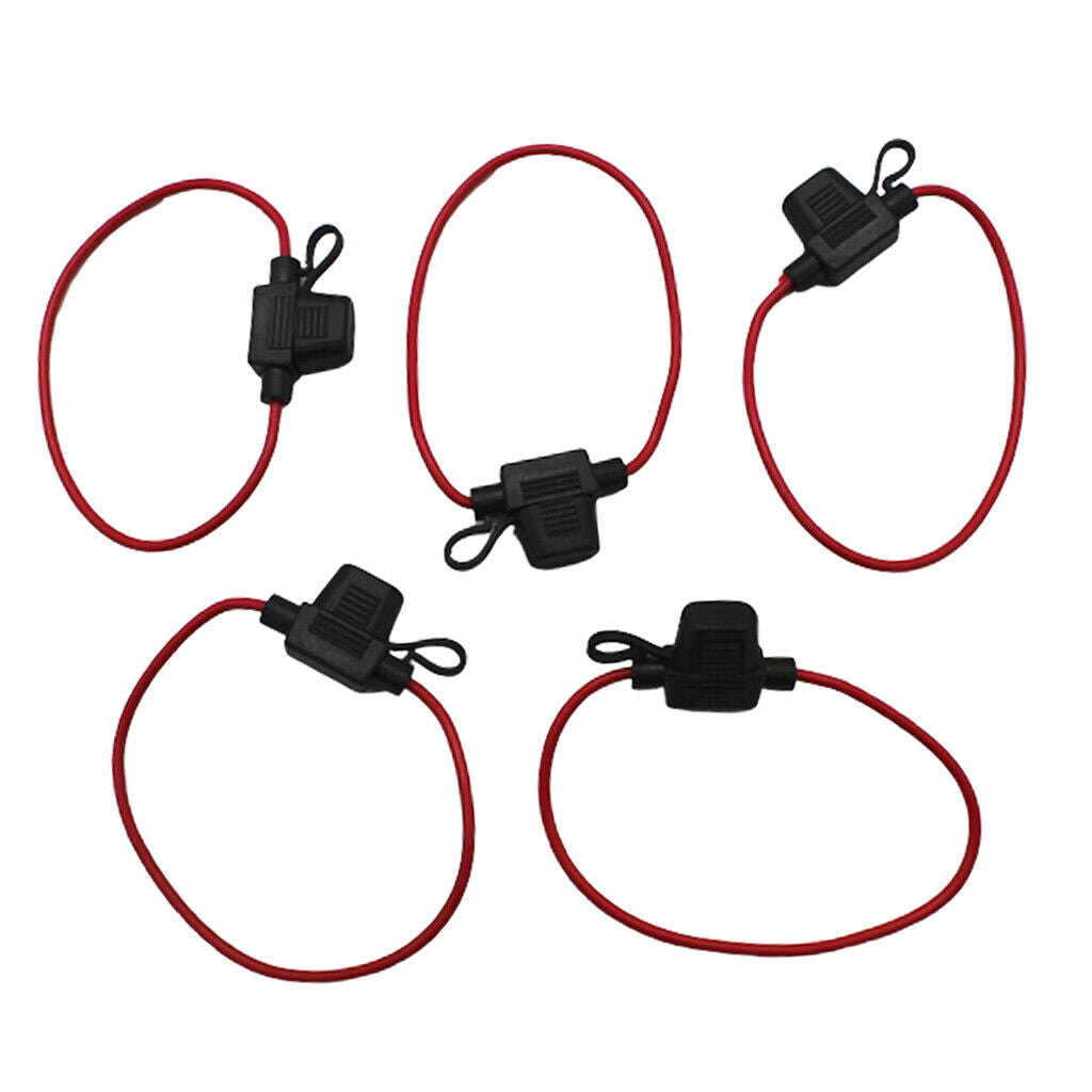 5PC In-line Fuse Holder Mini Blade Fuse + 14AWG Cable DC 12V 20A Fuses for Car
