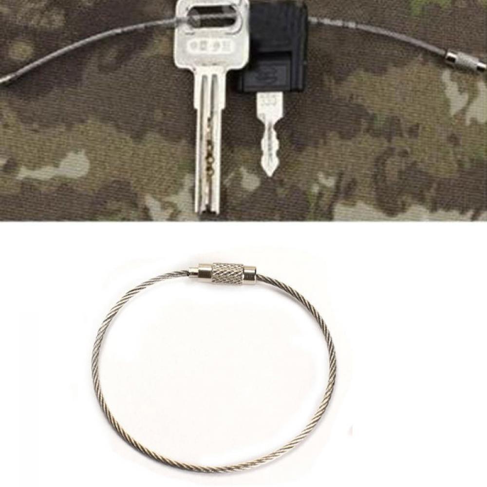 Hot Sell Camping Hiking Outdoor Key Ring Wire Keychain Stainless Steel Cable