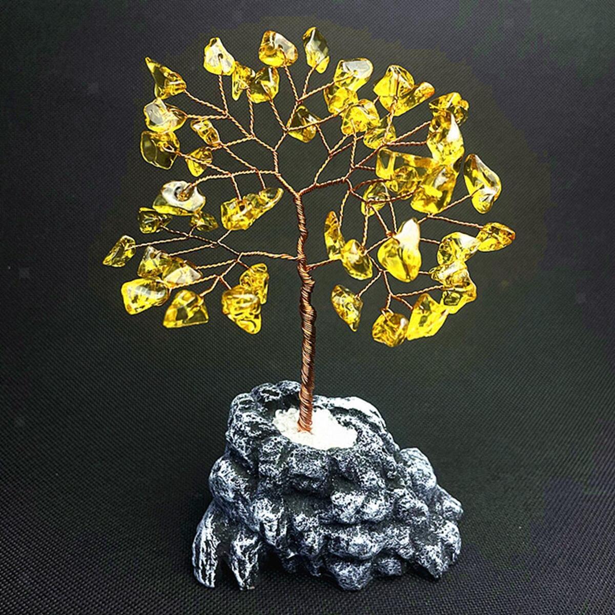 Crystals Money Tree Feng Shui Ornament for Living Room Bedroom Decoration