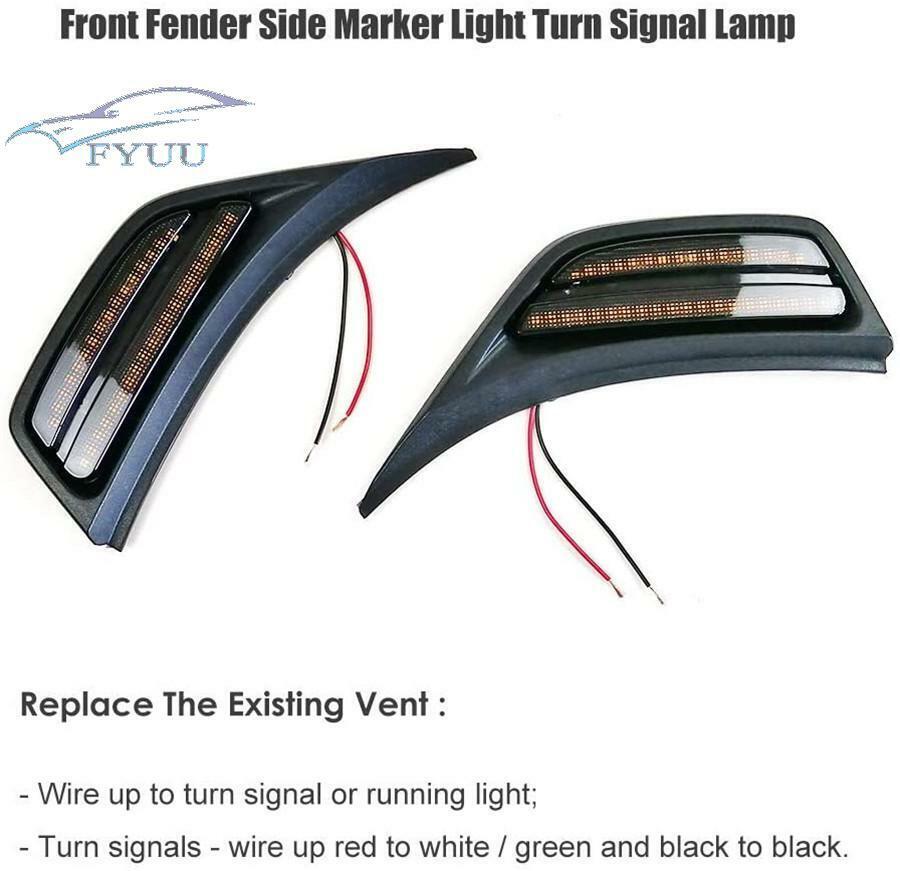 1pair Smoke LED Front Fender Side Marker Turn Signal Light For Wrangler JL 18-20