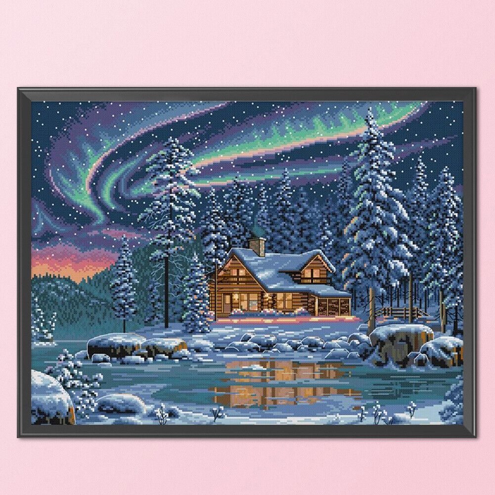Aurora DIY Full Embroidery Set 14CT Counted Needlework Home Cross Stitch
