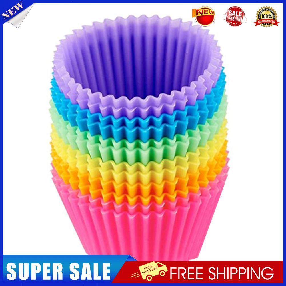12x Muffin Cupcake Liner Silicone Baking Cooking Molds Cake Decorating Tool