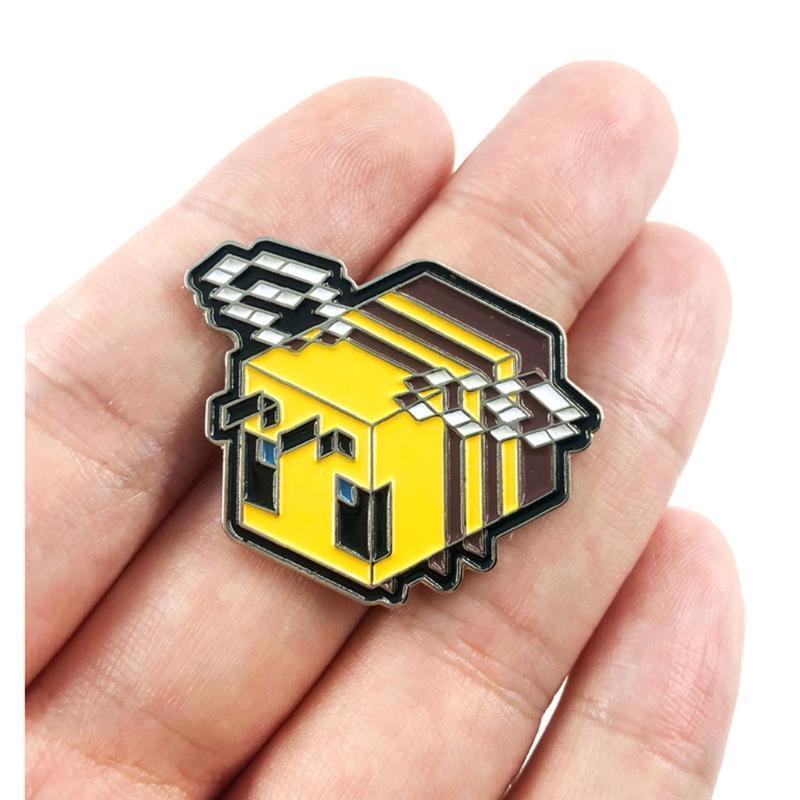 Pixel Bee Brooch Honeybee Animal Insect Brooches Pin Crystal Corsages for Women