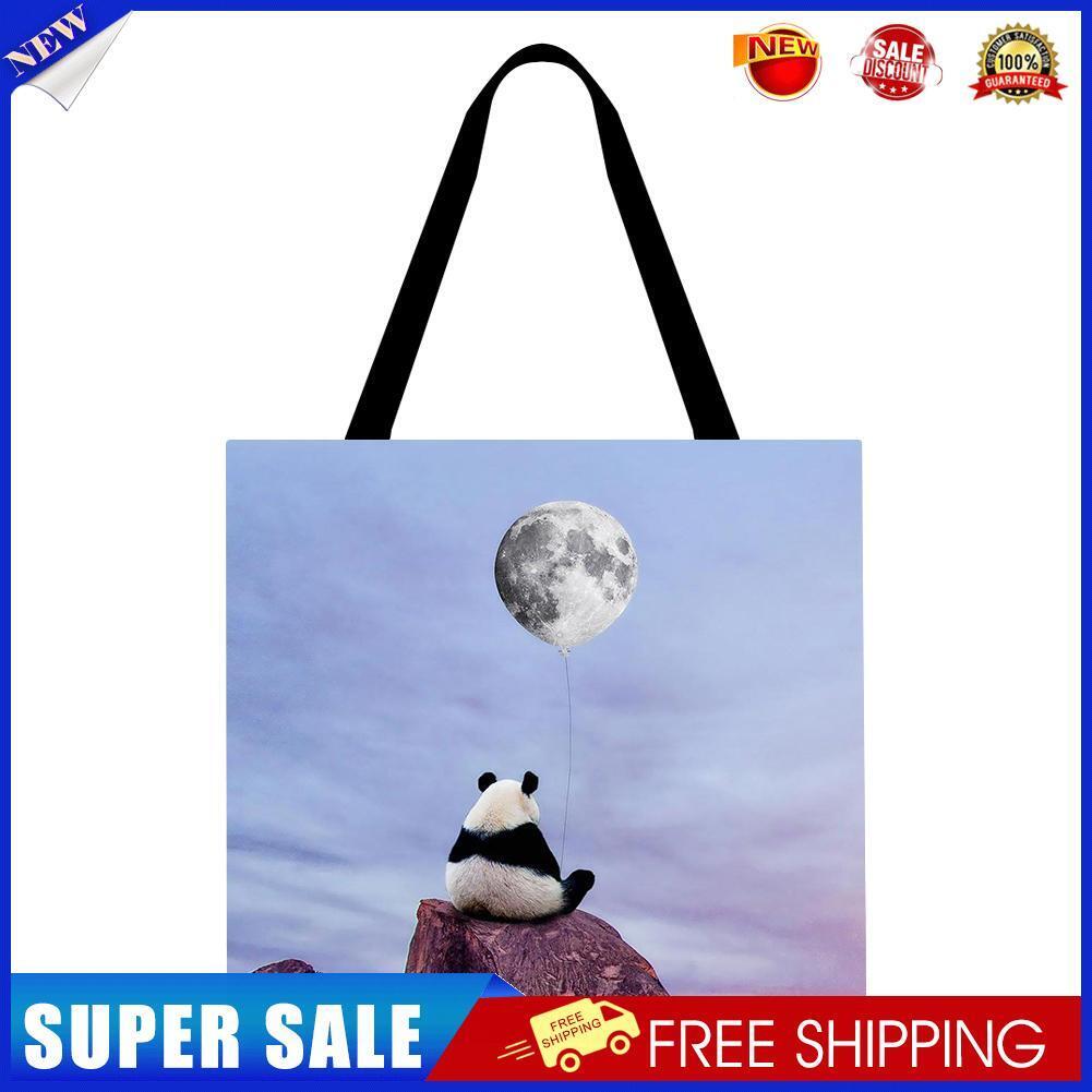 Panda Printed Shoulder Shopping Bag Casual Large Tote Handbag (40*40cm)