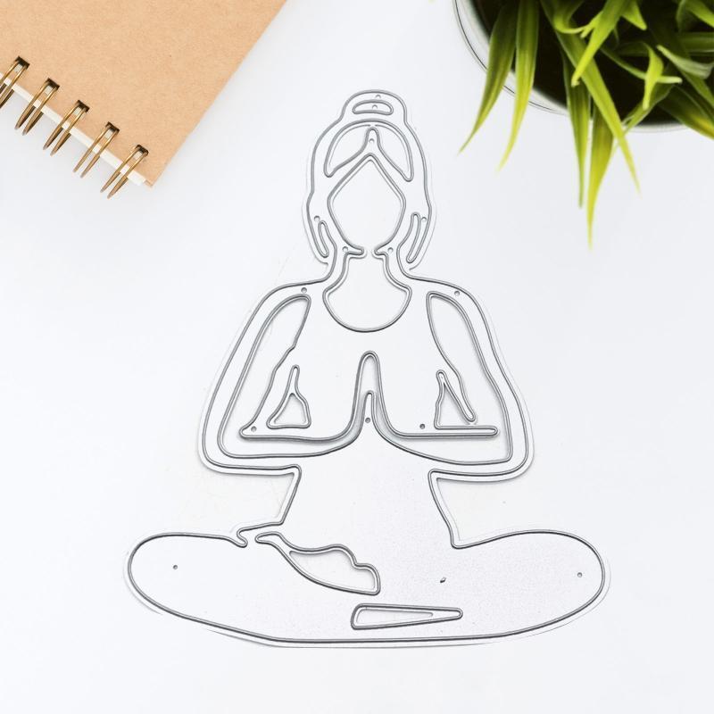 Practicing Yoga Metal Cutting Dies Stencil Scrapbooking DIY Album Stamp Emboss