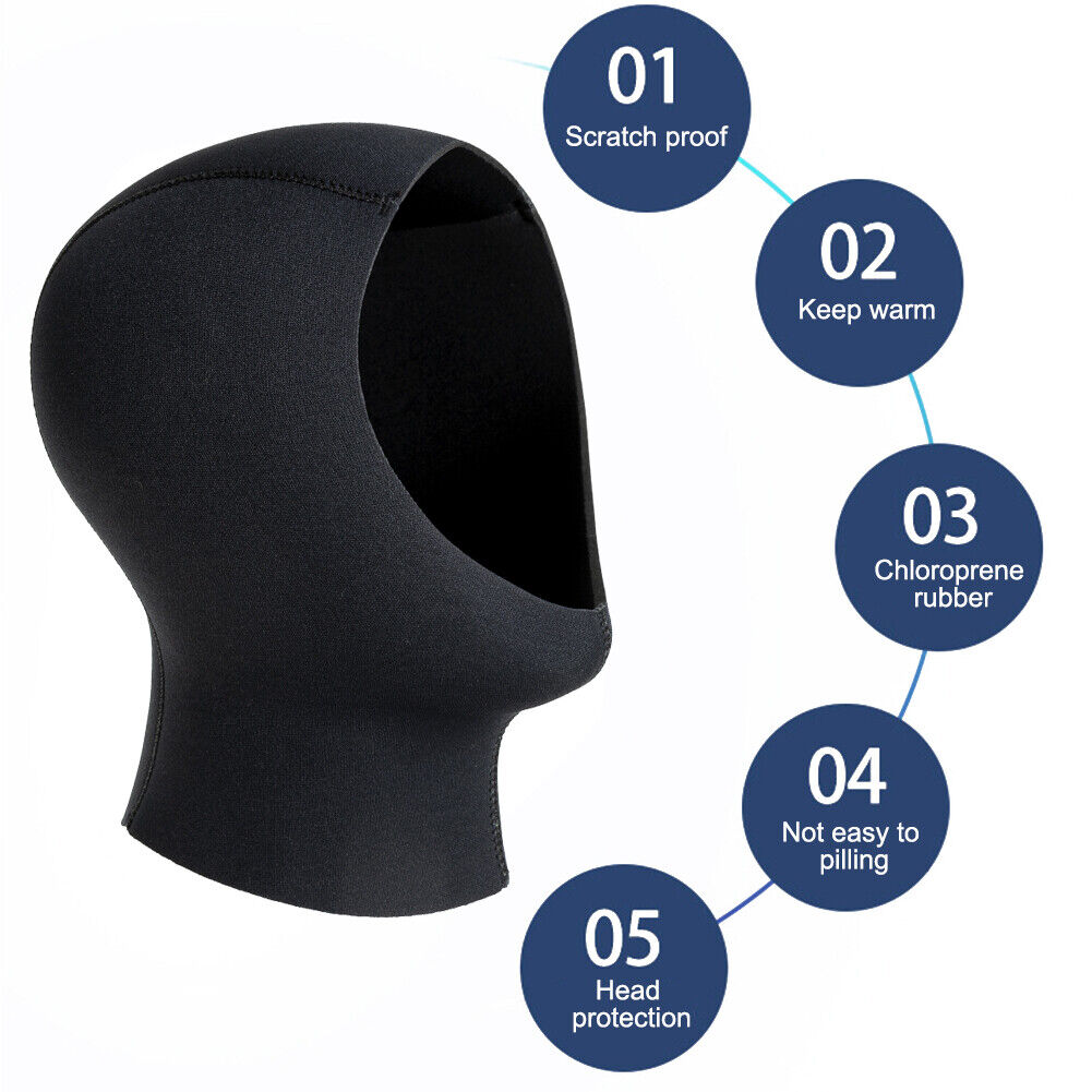 Winter Swim Warm Protect Hair Ear Scuba Diving Cap Shoulder Snorkeling Hat