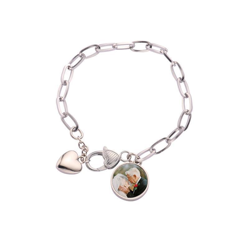 Classy Sublimation Heat Transfer Medallion Chain Bracelet Gift for Mother's Day