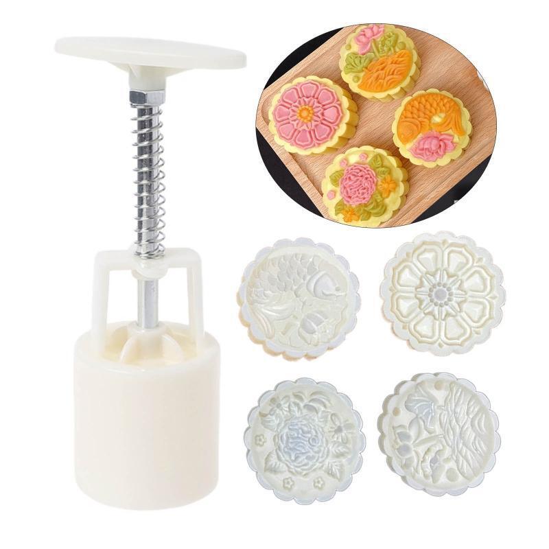 Mooncake Baking Gadgets Hand-pressing Plastic Material for Mid-Autumn Festival