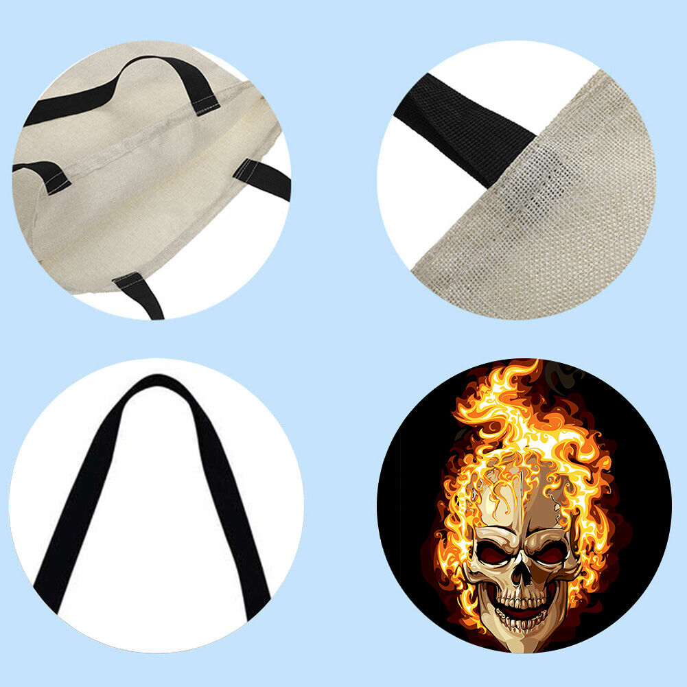 Halloween Skeleton Printed Shoulder Shopping Bag Casual Large Tote Handbag