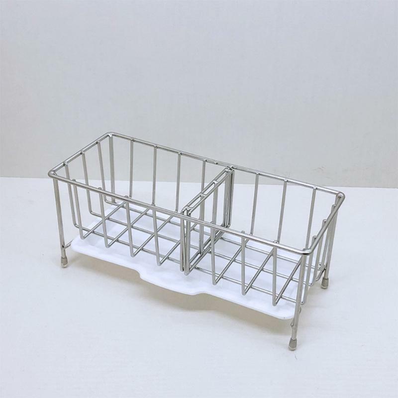 Sink Caddy Organizer Countertop Sponge Brush Soap Holder with Drain Pan