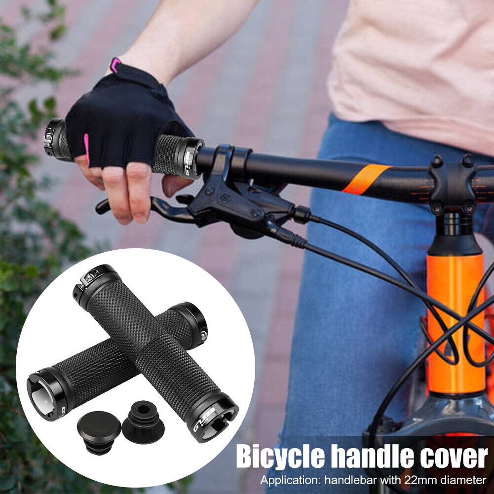 1 Pair GUB Bicycle Handlebar Grip Lock Rubber Bike Anti-slip Grips (Black)