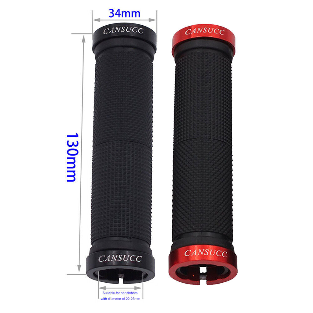 CANSUCC Rubber MTB Bike Handlebar Locking Cover w/ Plug Grip Covers (Red)