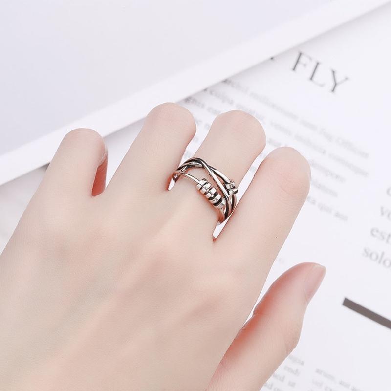 Anxiety Ring Women Men Runner Fidget Anxiety Ring With Bead Worry Stress Relief
