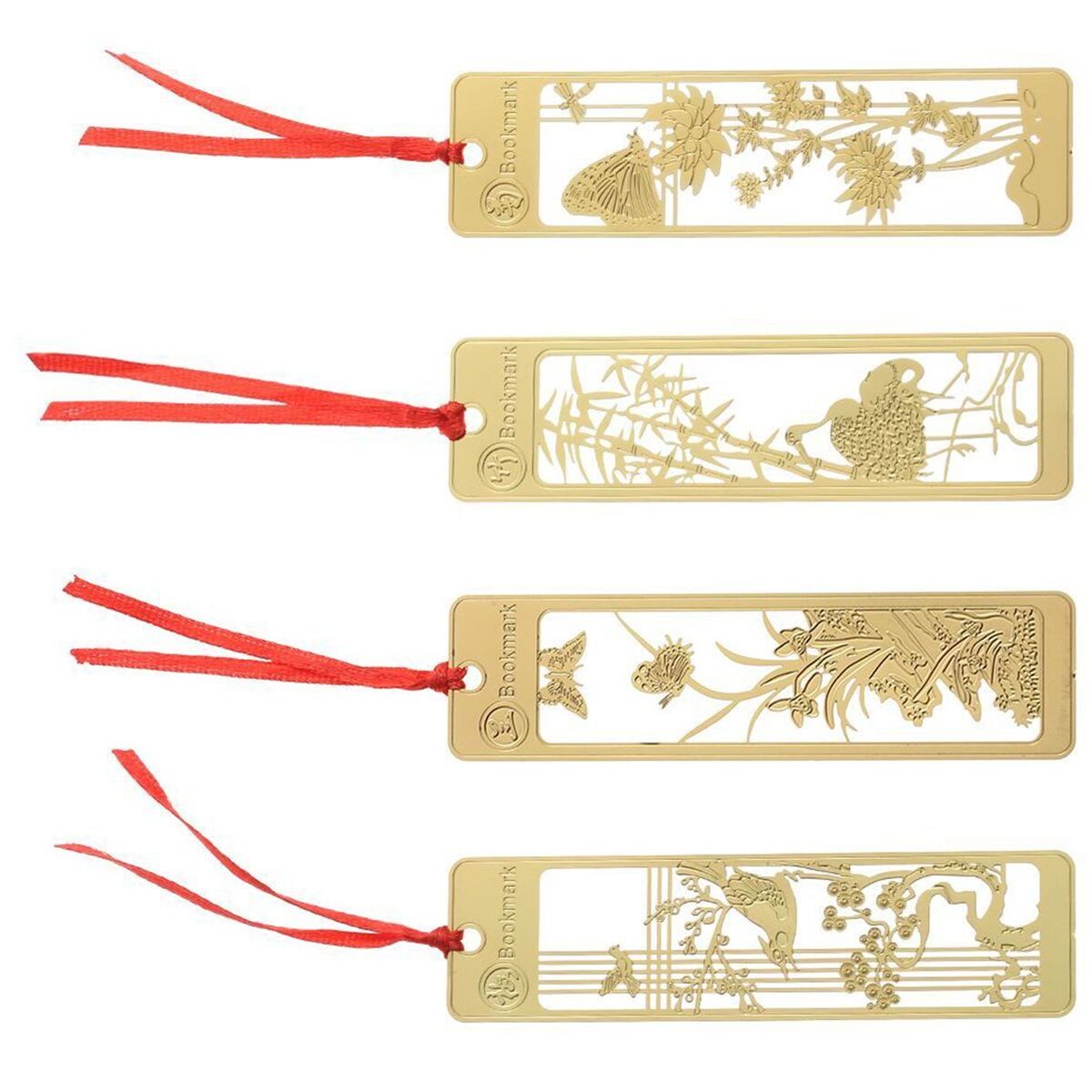 Chinese Style Stationery Book Clip Hollow Out Pagination Mark Brass Bookmark