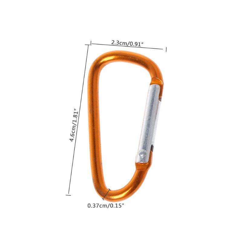 10pcs Outdoor Aluminium Alloy Carabiner Safety Keychain Flashlight Hang Buckle