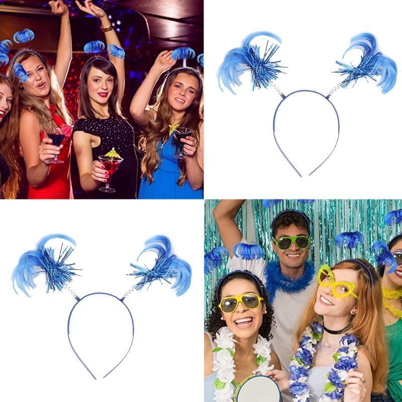 Royal Blue Wig Headband Girl Performance Hair Clip Antenna Head Band Headwear