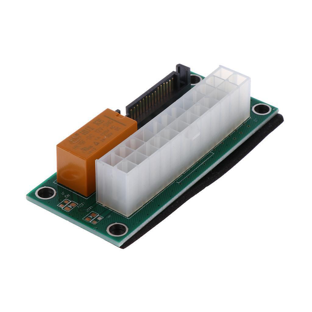 ATX 24Pin to SATA Dual PSU Power Supply Extender Card Adapter for BTC Miner