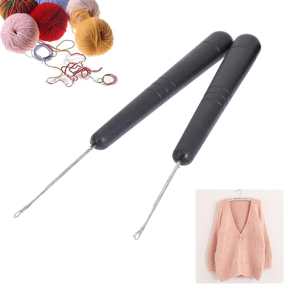 5pcs/set Plastic Handle Sealing Crochet Hooks Knitting Sewing Needles(Black
