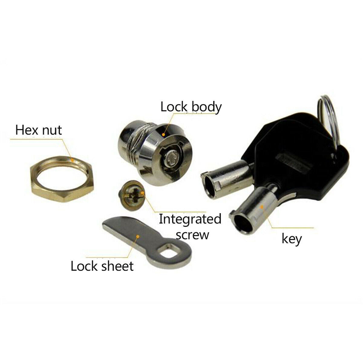 Office Table File Drawer Desk Locker Safe Cylinder Cam Locks Lock With 2 Keys