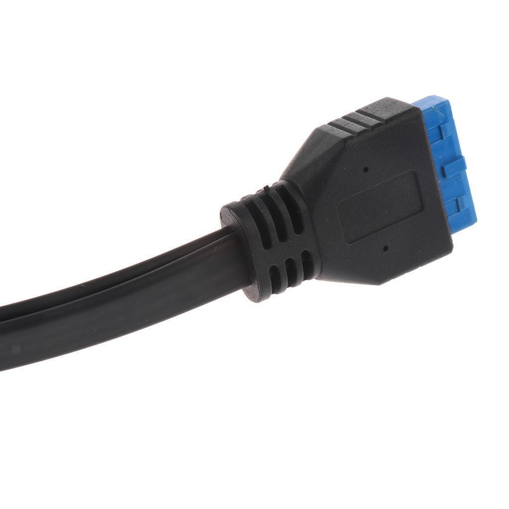2Ports 50cm USB 3.0 Type A Female to Motherboard Header 20Pin Cable Adapter