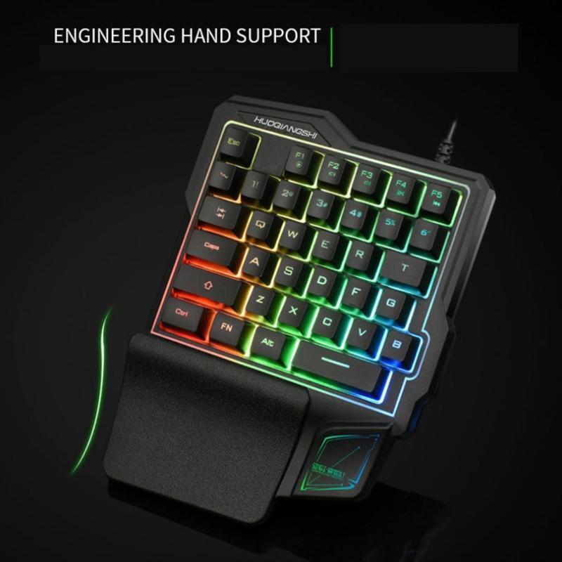G101 USB Keyboard One-handed RGB 35 Keys Luminous Gaming Keyboards For E-gamers