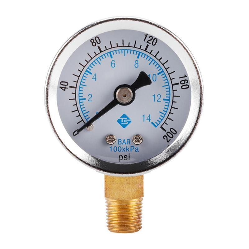 Stainless Steel Dual Scale Air Pressure Gauge Bottom Connection for Air Oil Gas