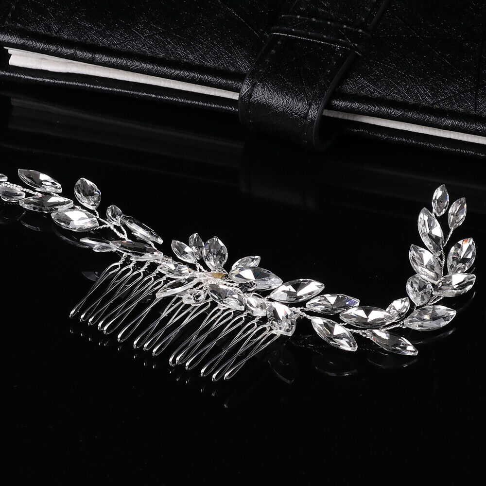 Crown Hair Combs Leaf Crystal Tiara Bridal Hair Ornaments Flower Hair Pin