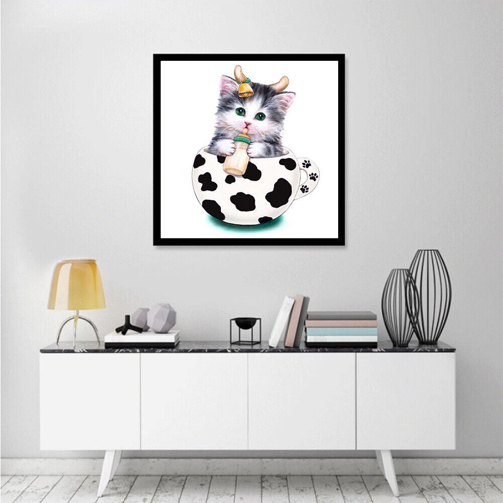 5D DIY Diamond Painting Cup Cat Baby Cross Stitch Embroidery Mosaic Kits
