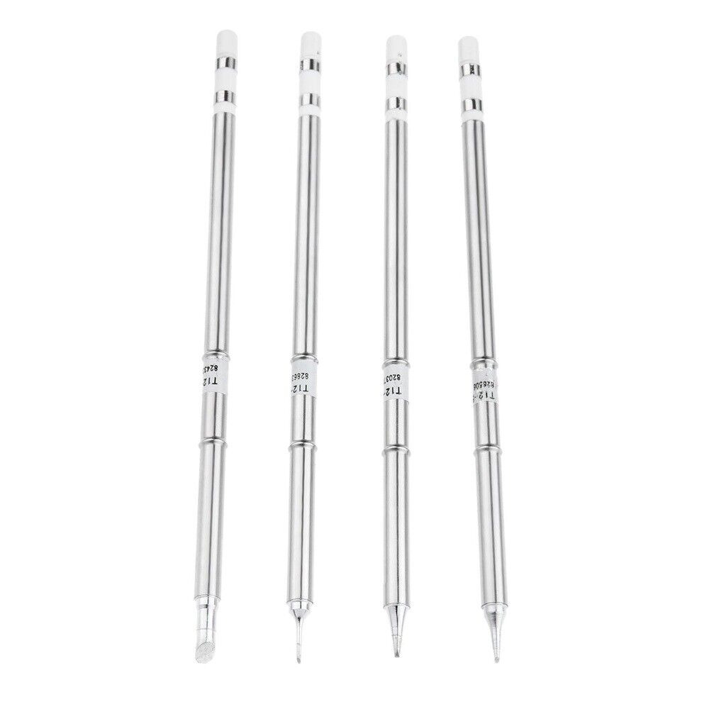 Replacement T12 Solder Iron Tips T12-C4 T12-C1 T12-D12 T12-BC1 Soldering Tool 4X
