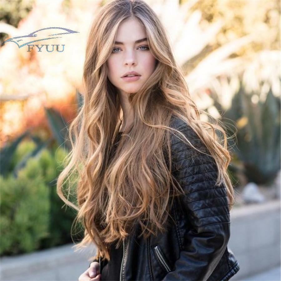 Daily Wig Synthetic Curly Hair Middle Part Heat Resistant Fibre Fashion style