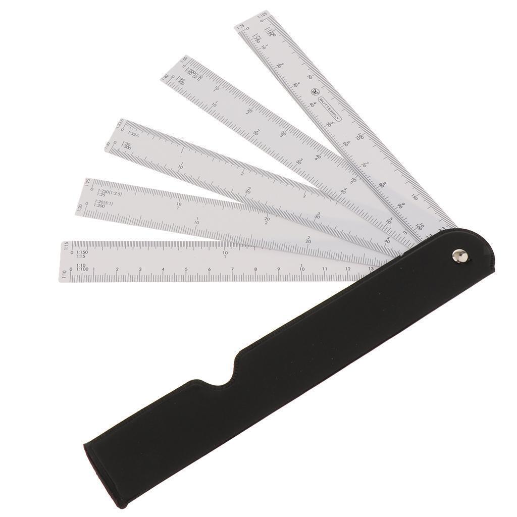 Architects Scale Ruler w/5 Blade f/Graphics Design Multi Ratio Measure Scale