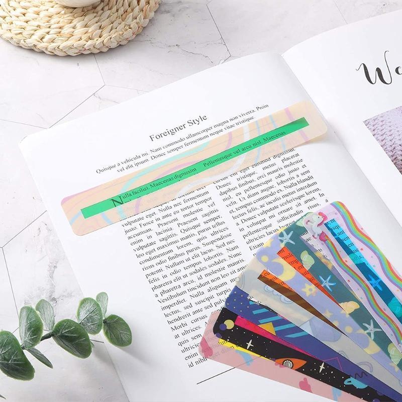 8Pcs Finger Focus Highlighter Colorful Guided Reading Strips for Kids Reading