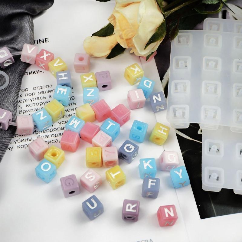 Square Letter Beads for Jewelry Making Alphabet Beads Bracelets Kit for DIY