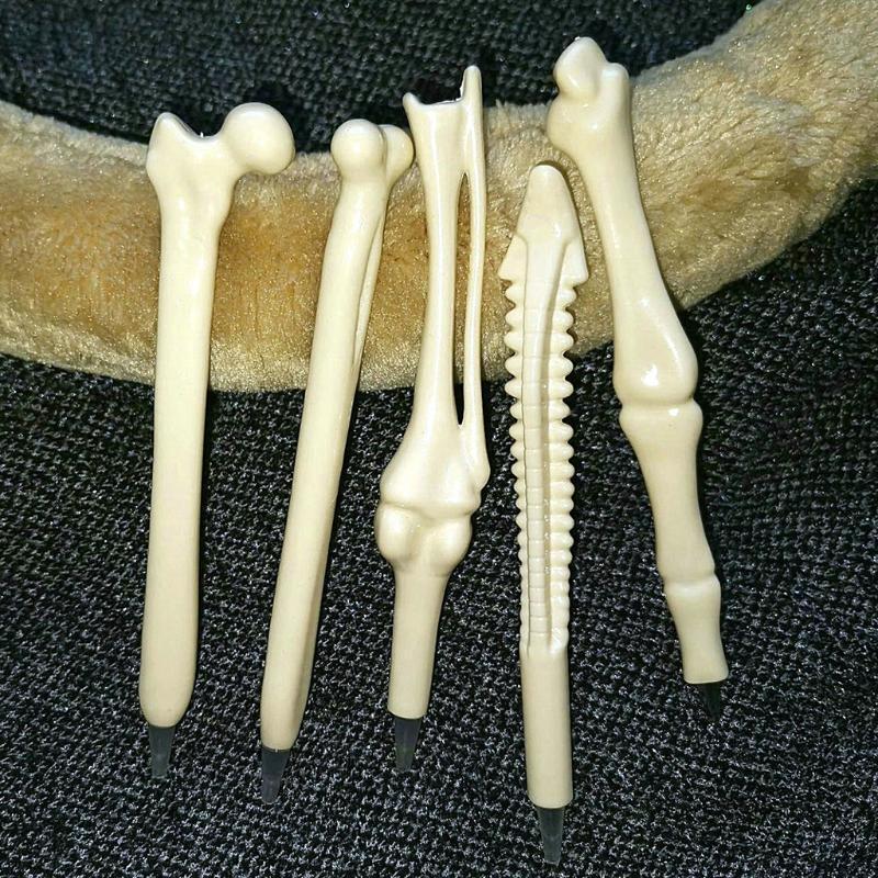 Creative Bone-shaped Ballpoint Pen Mini Pen Cap for Hospital Women Men 5PCS