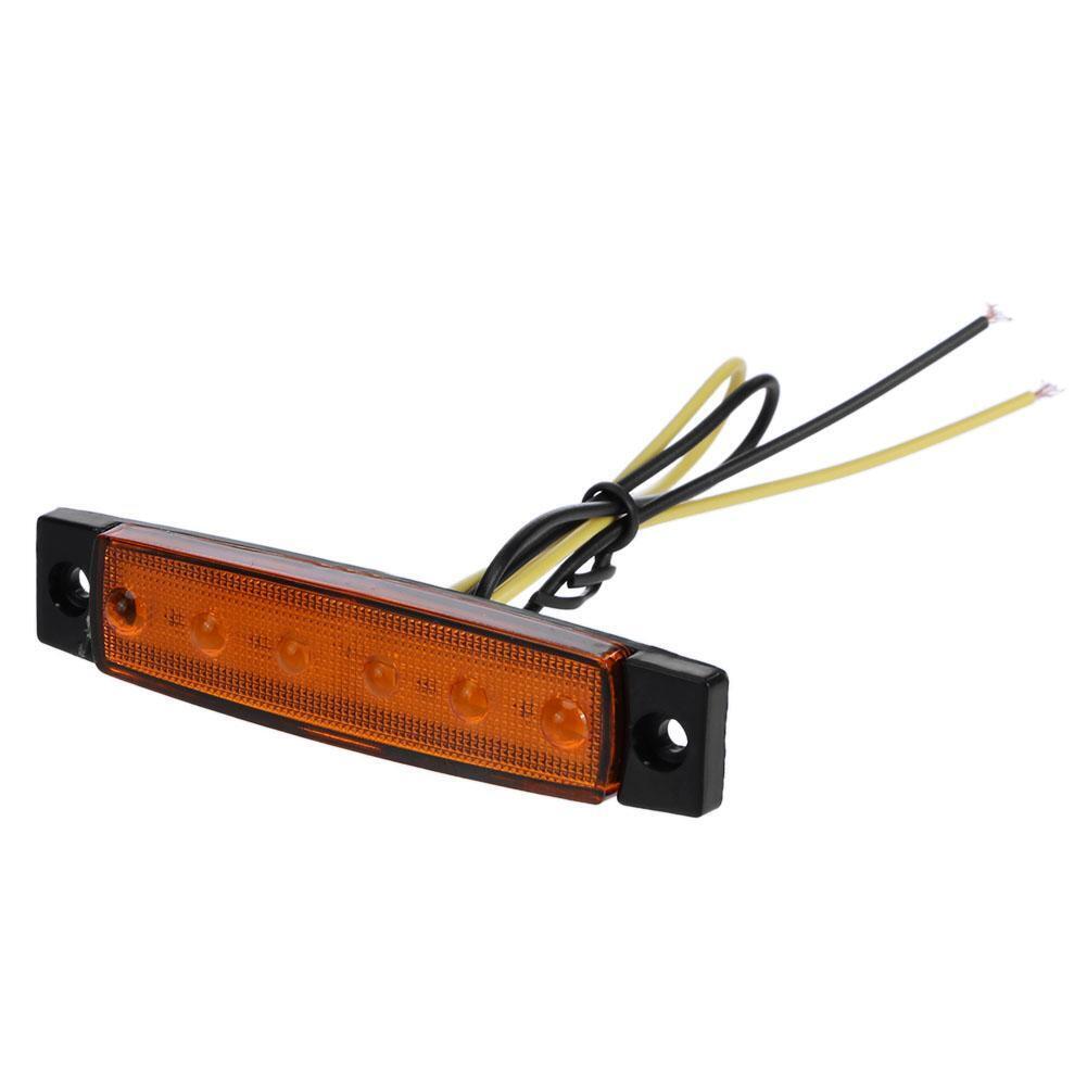 Waterproof 6SMD LED Car Bus Truck Trailer Side Marker Indicator Lamp(Yellow