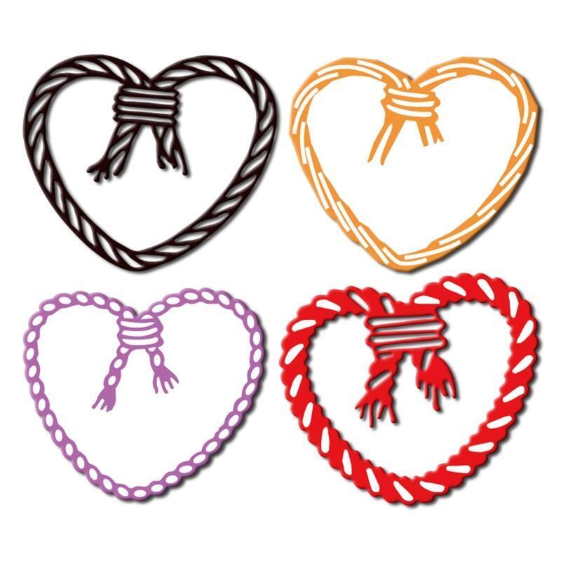 4Pcs/Set Knot Rope Love Heart Metal Cutting Dies Stencil DIY Embossing Template
