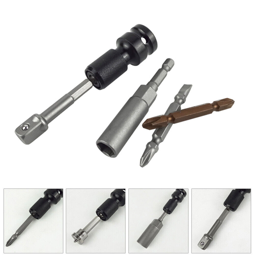 1/2 inch Square to 1/4 inch Hex Ratchet Socket Wrench Spanner Converter