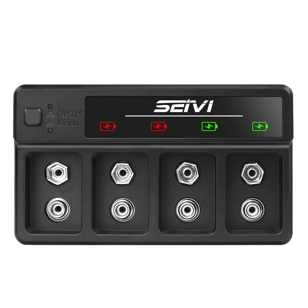 4 Slot Adapter Fast Charging Dock For 9 Volt NIMH Lithium Li-ion Batteries