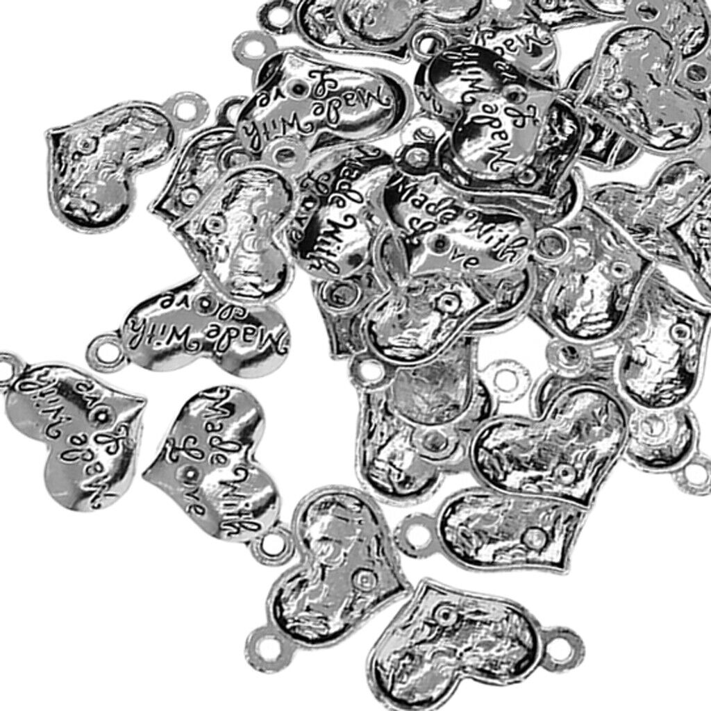 50Pcs Lover Heart Pendant Blank Cabochon  Setting Trays DIY Jewelry