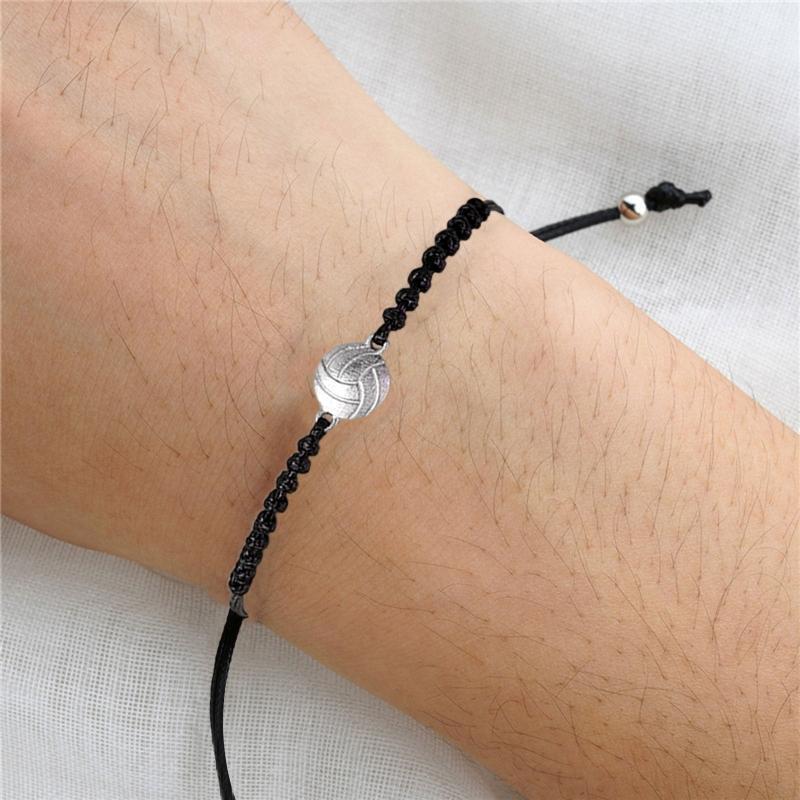 Volleyball Bracelet Volleyball Rope Braided Rope Bracelet with Charm for Women