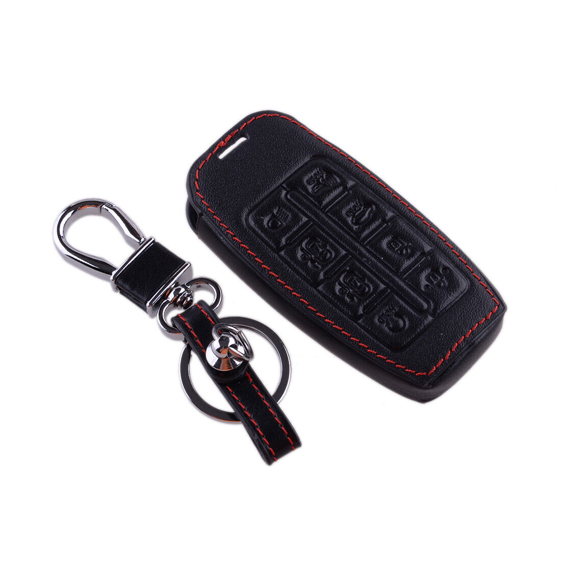 Leather Keychain Key Fob Cover Case Fit For Hyundai Genesis G80 2020-2021